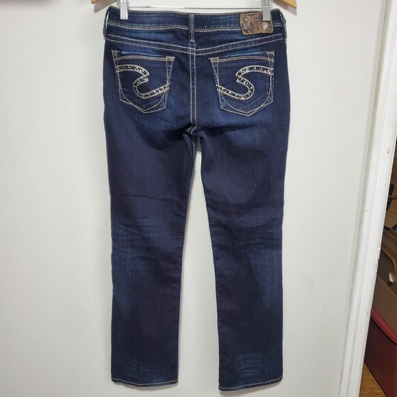 SILVER JEANS Lola Bootcut Jeans Stretch Mid-Rise Selvedge Blue Women's 28 X 32" - Picture 6 of 16